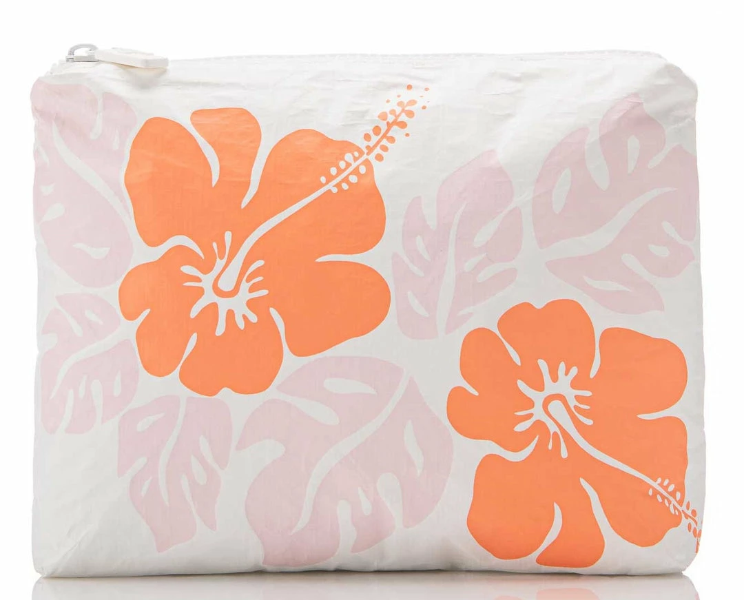 Aloha Small Big Island Hibiscus Pouch Women's 3 Aloha Small Big Island Hibiscus Pouch Women's