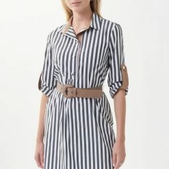 Women's Joseph Ribkoff Striped Belted Blouse