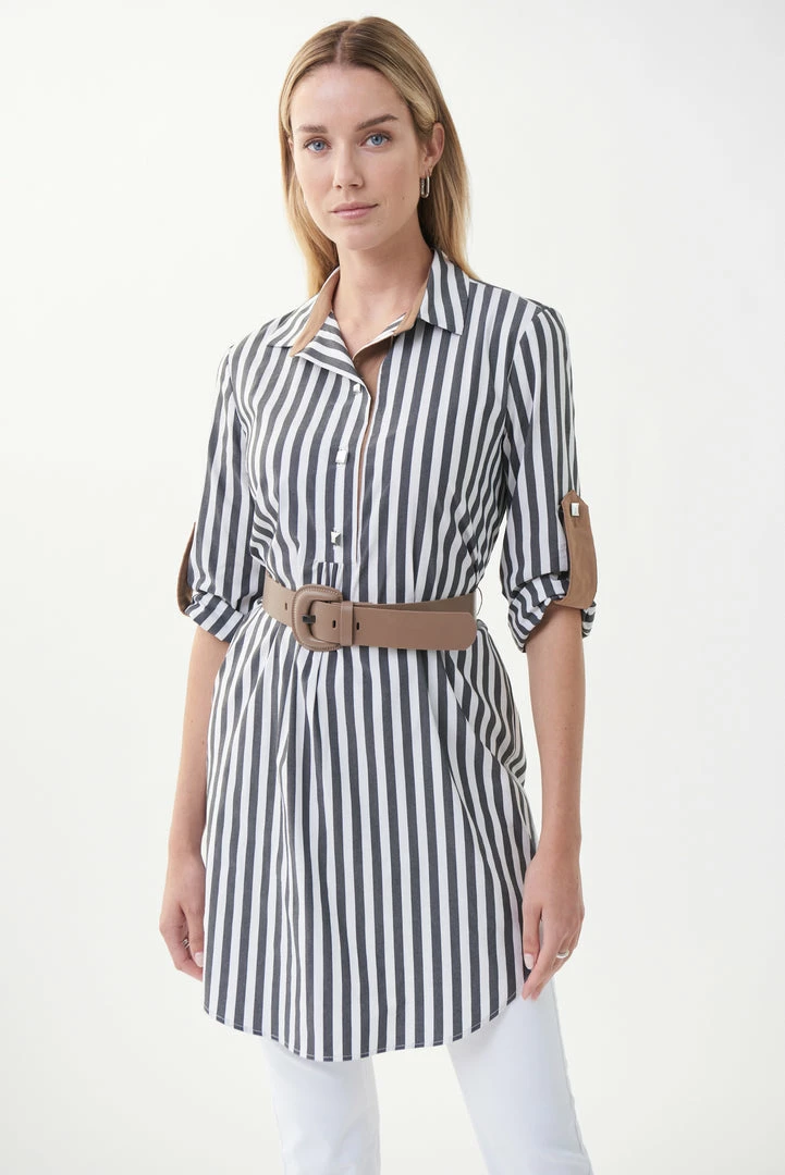 Women's Joseph Ribkoff Striped Belted Blouse 3 Women's Joseph Ribkoff Striped Belted Blouse