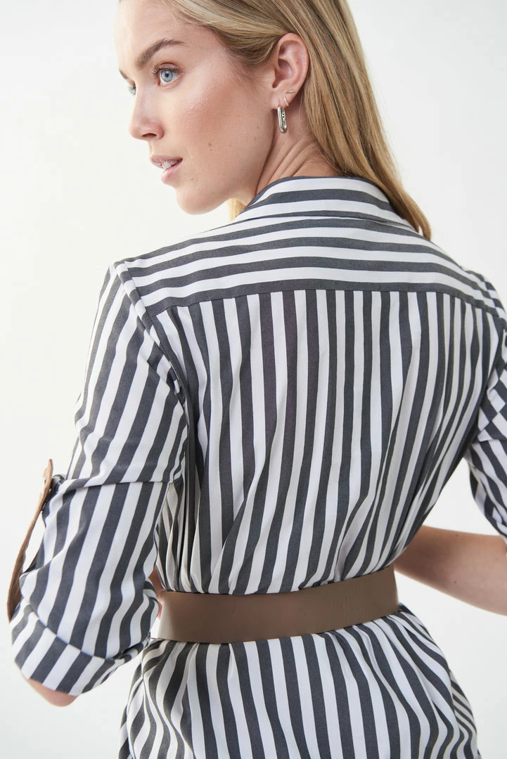 Women's Joseph Ribkoff Striped Belted Blouse 7 Women's Joseph Ribkoff Striped Belted Blouse