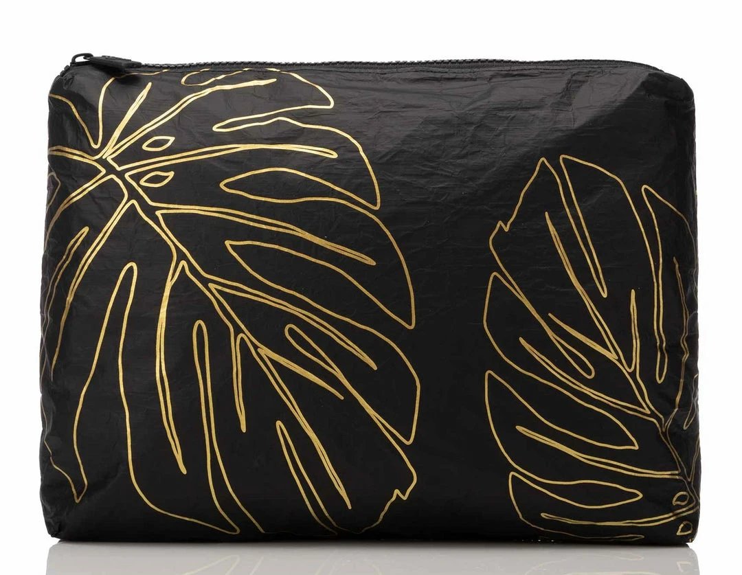 Women's Aloha Mid Lānai Pouch In Gold On Black 3 Women's Aloha Mid Lānai Pouch In Gold On Black