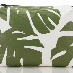 Aloha Mid Monstera Pouch In Seaweed