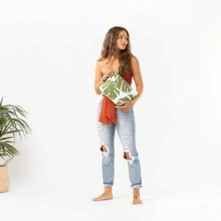 Aloha Mid Monstera Pouch In Seaweed