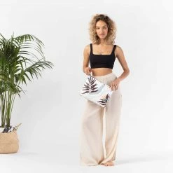 Aloha Mid Painted Birds Pouch In Cool