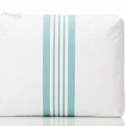 Aloha Small Linen Stripe Pouch In Bleu/White Women's