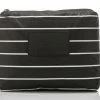 Aloha Small Pinstripe Pouch In White On Black